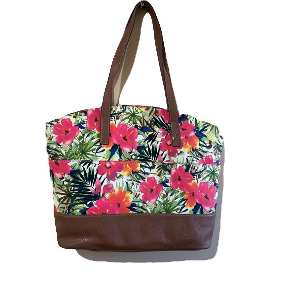 NWOT CROFT &BARROW FLORAL TOTE BAG TROPICAL - Picture 2 of 9